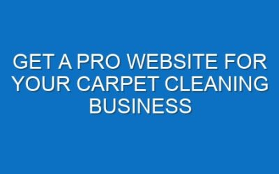 Get a Pro Website for Your Carpet Cleaning Business