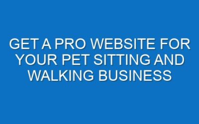 Get a Pro Website for Your Pet Sitting and Walking Business