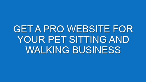 Get a Pro Website for Your Pet Sitting and Walking Business